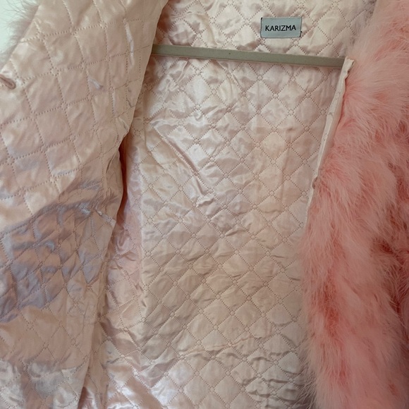 Baby Pink Marabou Feather jacket. Size M - Picture 6 of 6